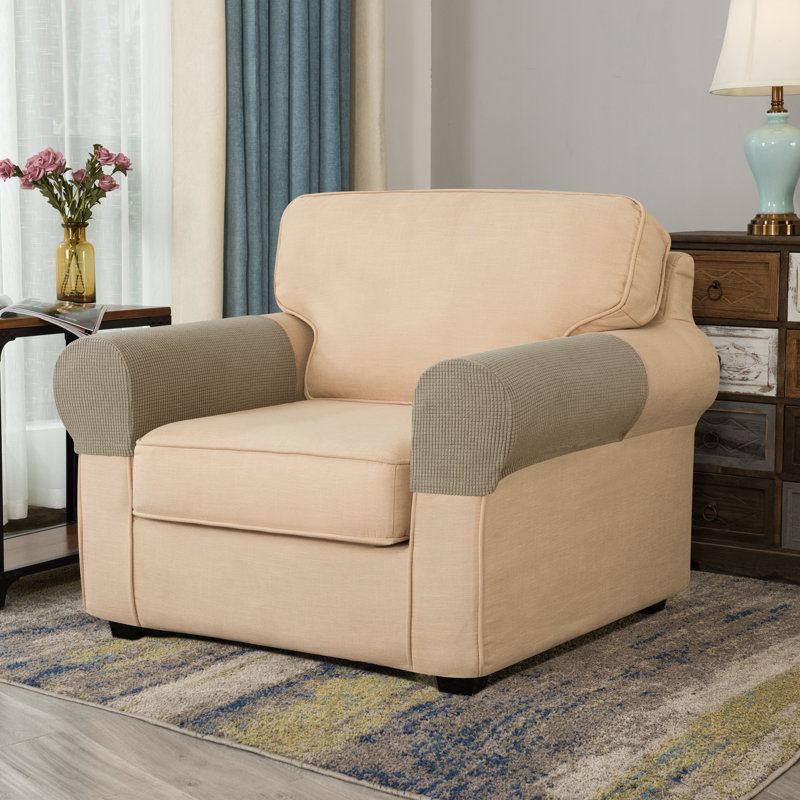 Housse pour fauteuil à coussins carrés Arainy, Sable