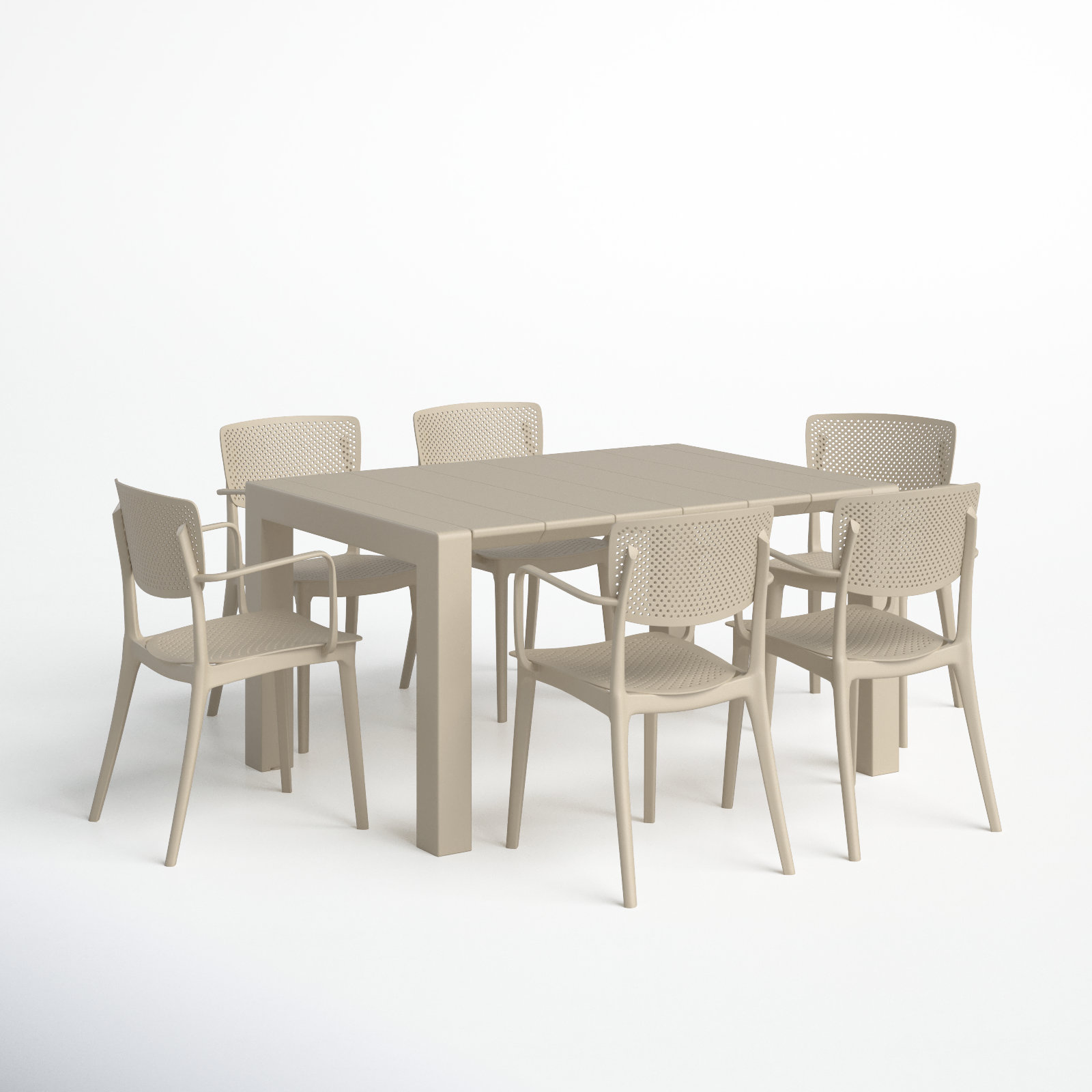 Farrah 39" Patio Dining Set, Taupe
