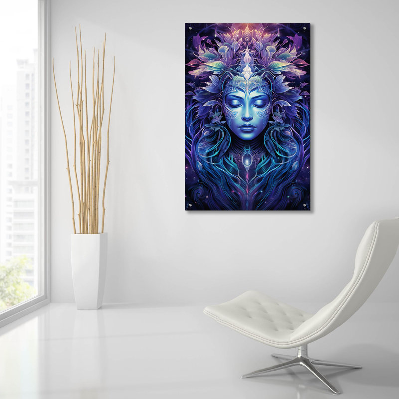 «Cosmic Mindfulness» par Cameron Gray, art mural en verre acrylique, H 36 po x l 24 po x P 0,2 po