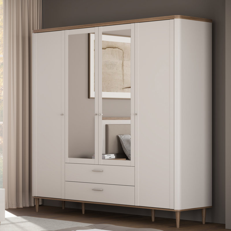 Tasheanna 4 Door Manufactured Wood Wardrobe