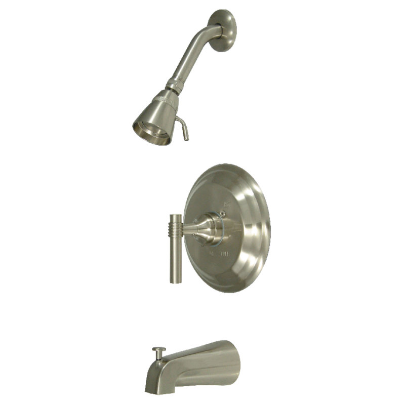 Robinet de baignoire et de douche à pression équilibrée à poignée simple Kingston Brass Milano, garniture seulement