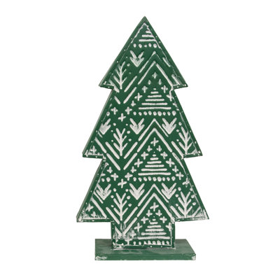 Woodland Embossed Distressed Metal Christmas Tree