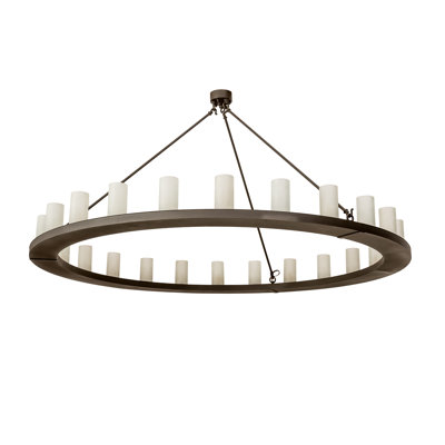 Lustre en forme de roue de chariot à 24 lumières