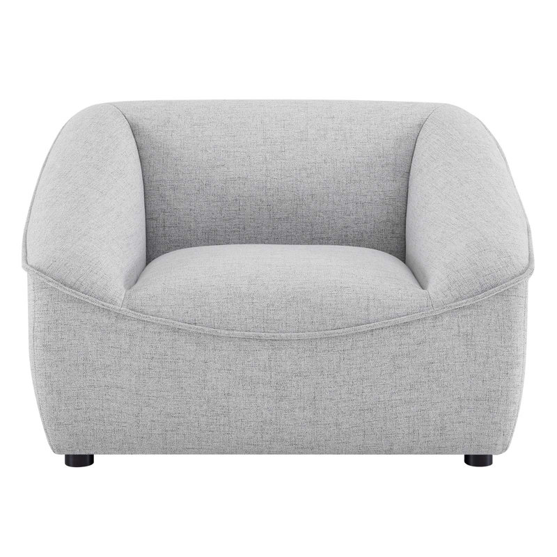 Modway Comprise Fabric Upholstered Armchair, Light Grey Velvet