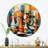 Orange Blue Orange and Blue Structured Chaos - Abstract Shapes Wall Clock-93379461