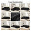 Canapé modulaire en forme de U de 146 po de style canapé noir modulaire surdimensionné à 4 places à 4 places avec repose-pieds mobile-644164180
