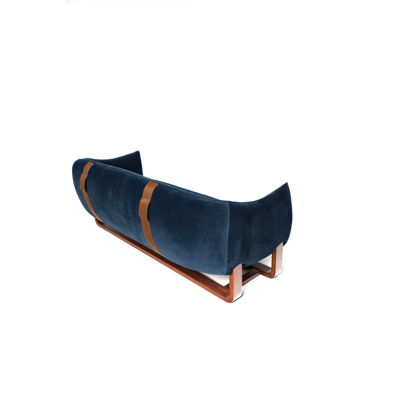 Canapé Milo, Océan / velours Chesterfield