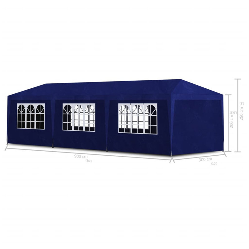 Party Tent 3x9 m, Blue