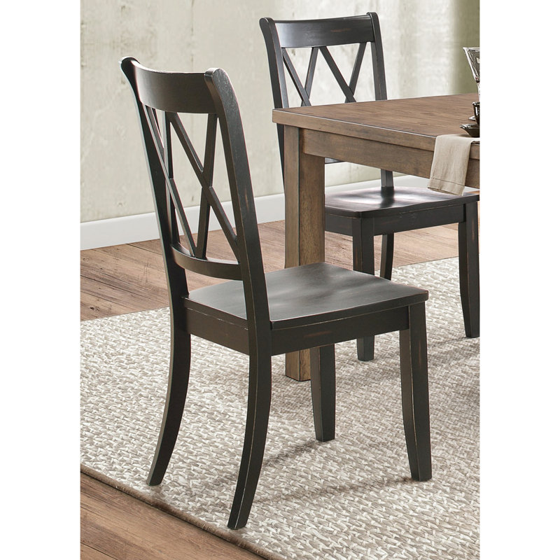 Fauteuil de salle à manger décontracté pour 2 personnes, chaise, dossier, placage de pin, noir, assise d'appoint de style transitionnel à finition noire, dossier, 18,5 po x 23 po x 40 po