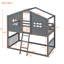 Lit superposé à échelle en gris - lit simple en bois massif pour la taille de la pièce avec bois, choix pratique pour la chambre à coucher-744619261