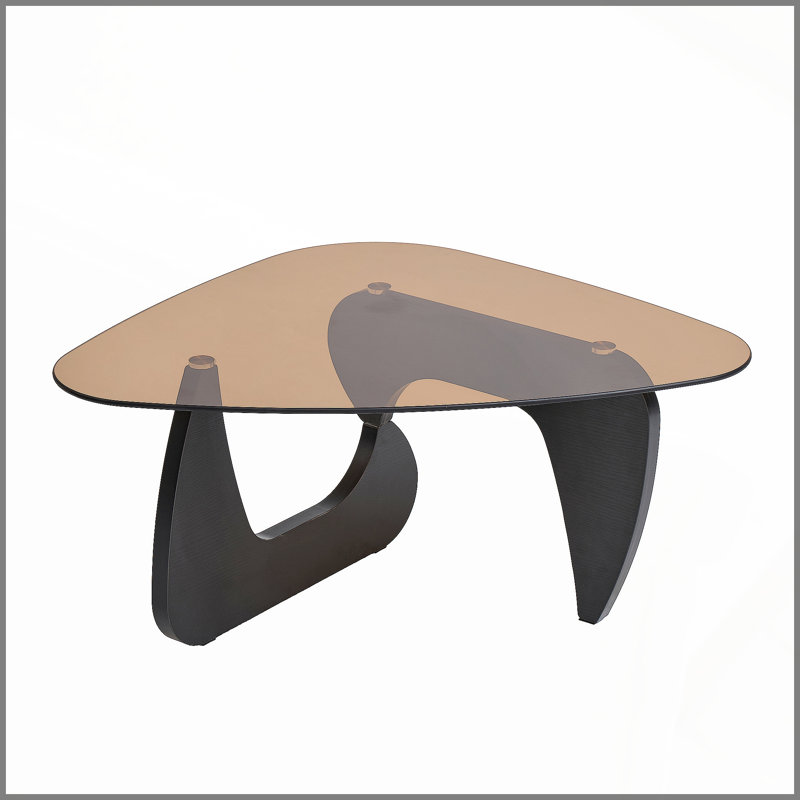 Petite table basse de style campagnard Mid-Century moderne en bois, noir, 15.74" H x 35.82" W x 25.59" D, Brown / Black