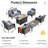 7 Piece Sofa Seating Group with fire pit and Cushions-2066522360