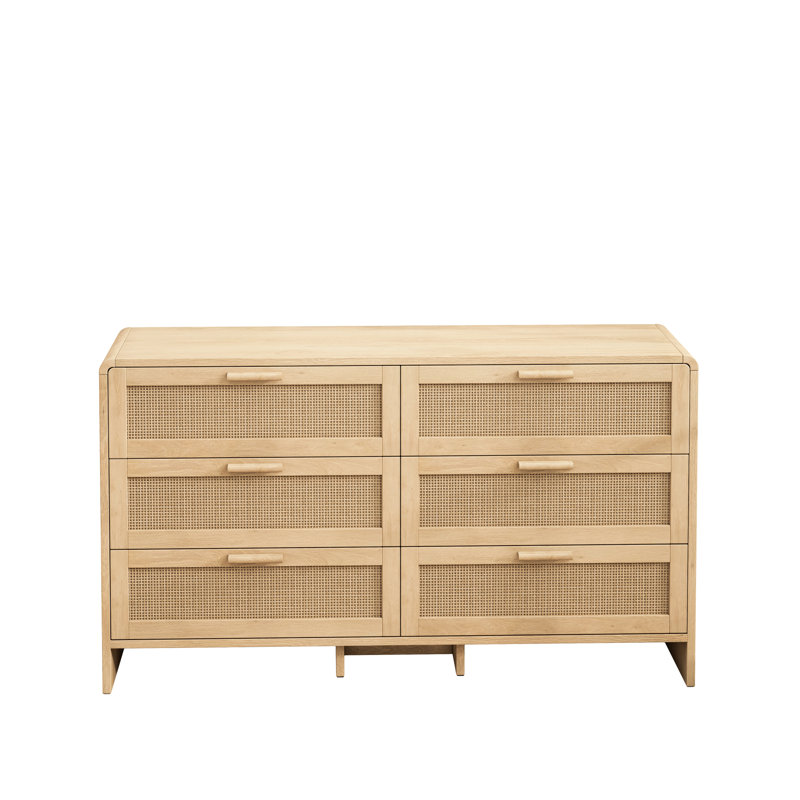 Armoire d'angle en forme d'arc - 6 tiroirs, espace de rangement naturel suffisant, Natural