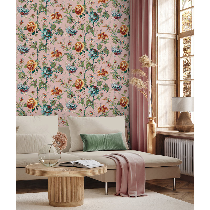 Rouleau de papier peint adhésif L 18 pi x l 20,5 po, Rose cendré