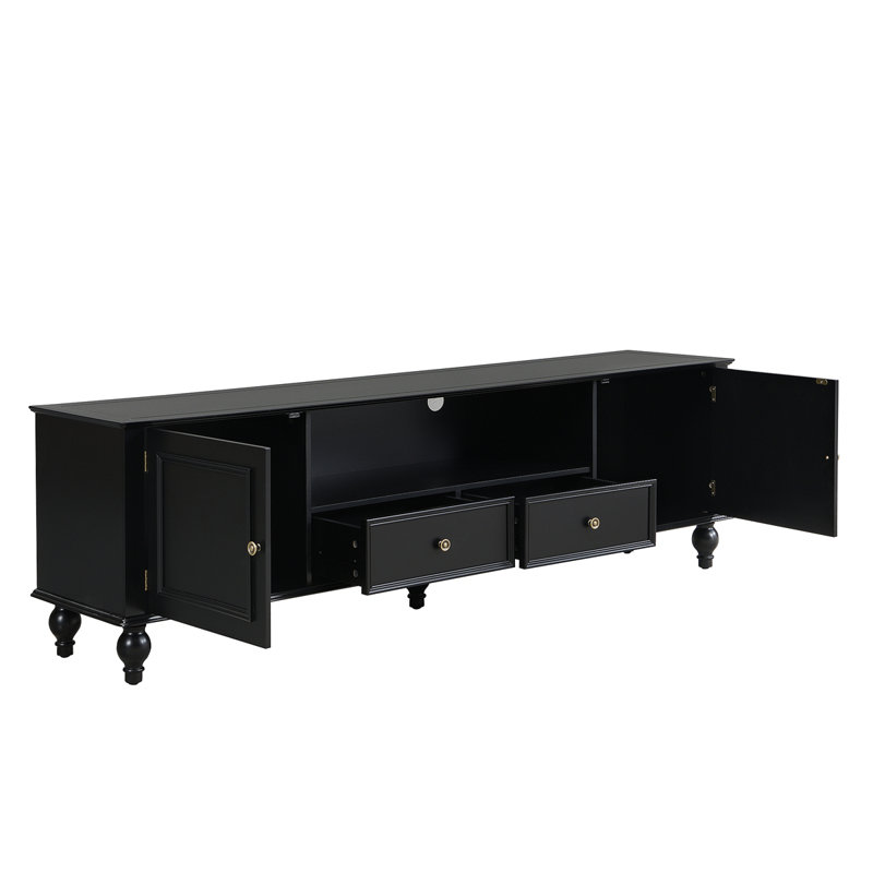 71" 2-Door TV Stand For Tvs Up To 80", Black