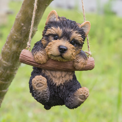 Hanging Yorkshire Terrier Puppy Statue