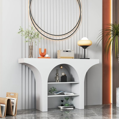 White Manufactured Wood Freestanding Fireplace