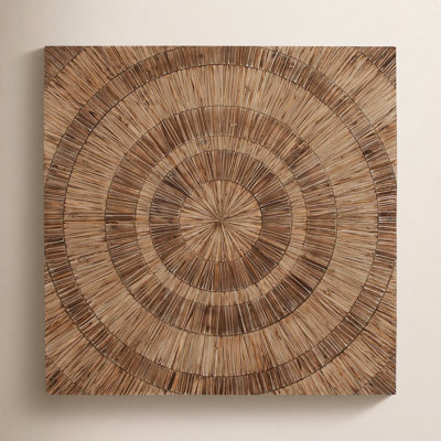 Wood Handmade Carved Radial Starburst Home Wall Decor