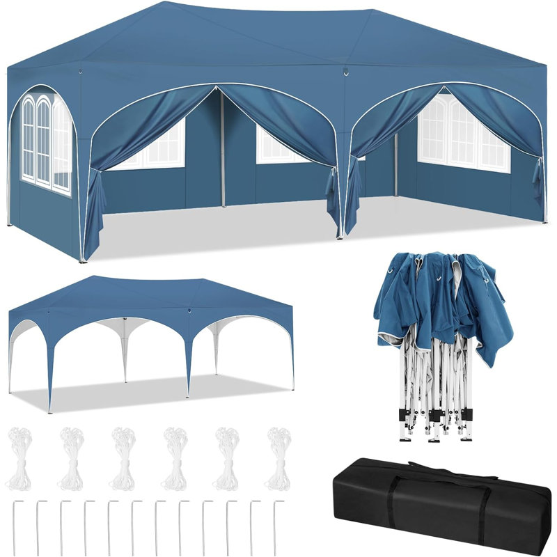 Breyawna 5.83 x 2.93m Metal Party Tent, Blue
