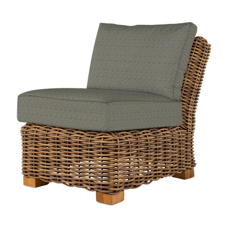 Montauk Patio Chair with Cushions, Welt, Intermix Bark, Standard Plus