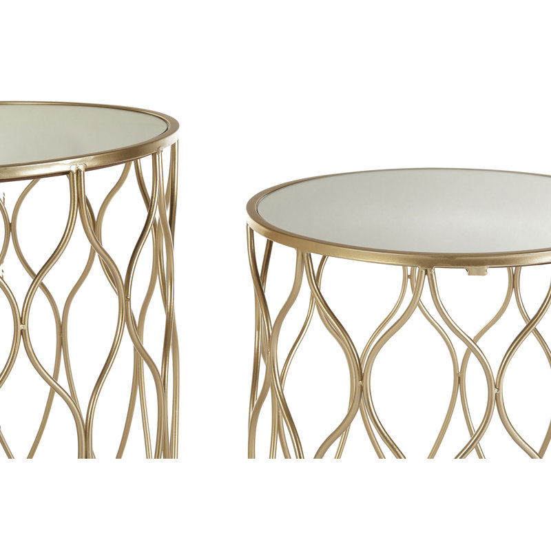 Gannaway Glass Top Frame Side Table Set