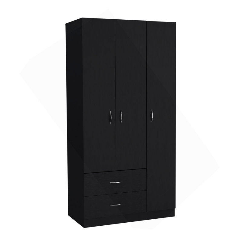 Armoire 3 portes Bosko, Noir