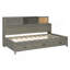 Lit de jour simple en bois avec 3 tiroirs de rangement, tablette souple supérieure, tablette et ensemble de prises et ports USB, gris-1626538145