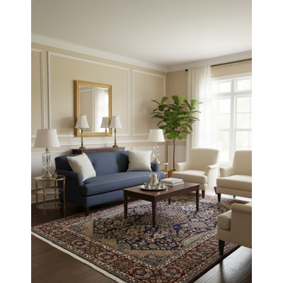 One-of-a-Kind Blue Traditional 8X12 Oriental Area Rug