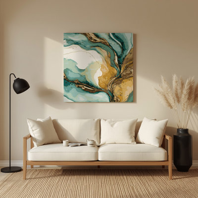 Watercolor Abstract 79 Brown Metal Wall Art