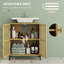 Under Sink Storage Cabinet 60*30*70 cm Bamboo 1 Piece Bathroom Vanity Base Natural Wood with Adjustable Shelf-133263134