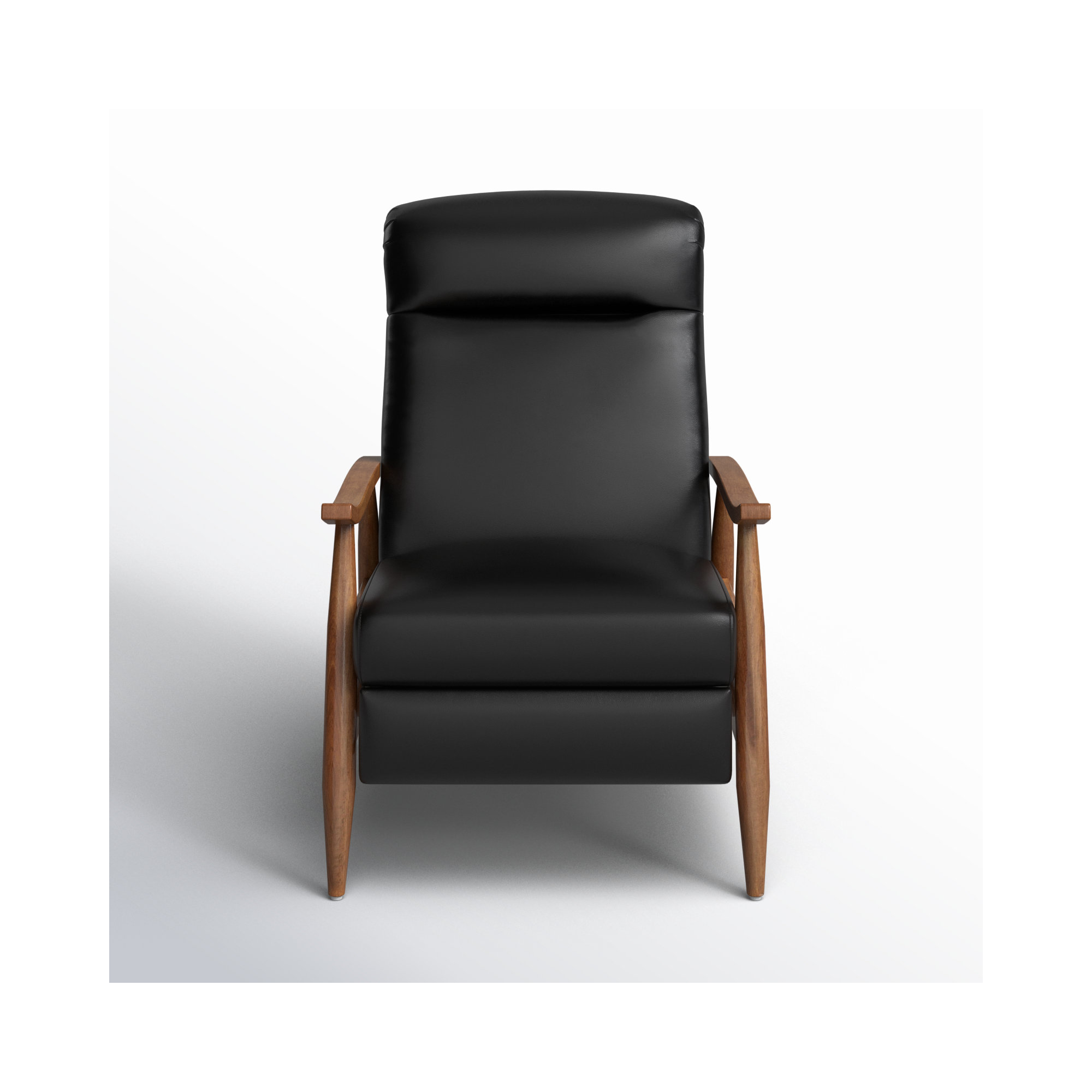 Imona 30" Wide Leather Recliner, Black Genuine Leather