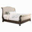 Mobilier de chambre rustique capitonné à boutons en tissu beige-131574196