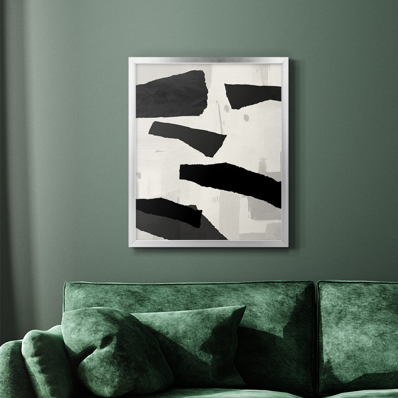Toile encadrée de qualité supérieure Mountain Paths II - prête à être accrochée, Argent, H 24 po x l 20 po