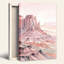 Rose, aquarelle, canyon, formation rocheuse, art mural-133461509