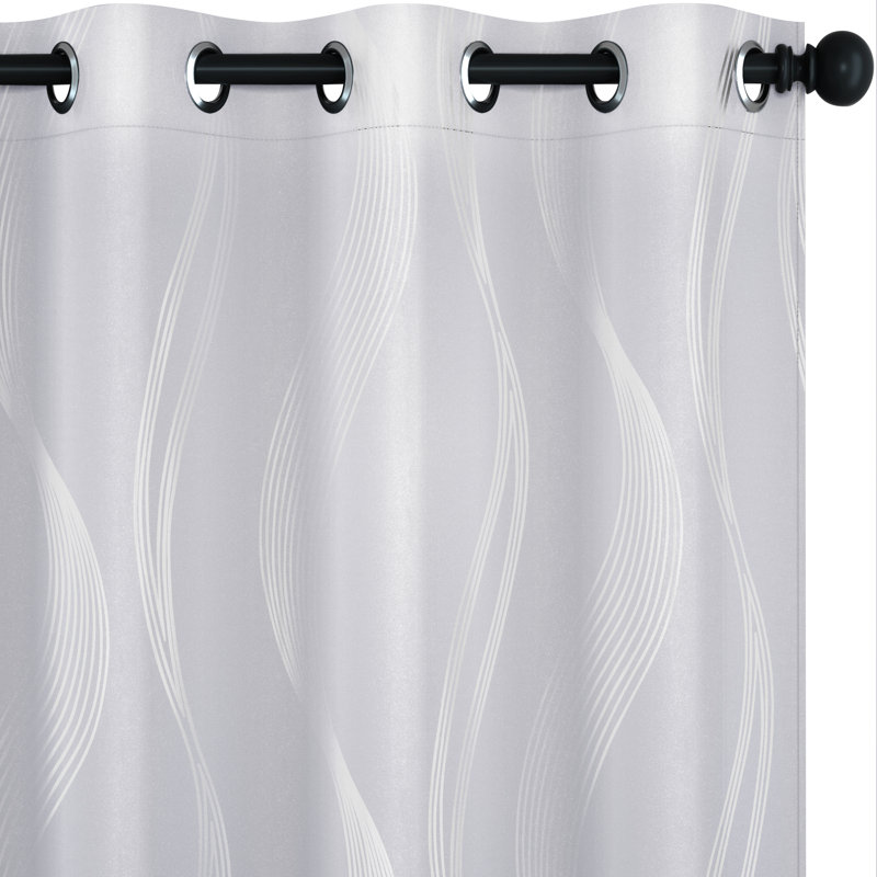 Paire de rideaux occultant et isolants avec œillets Spurgh, Blanc grisâtre, L 52 po x L 63 po