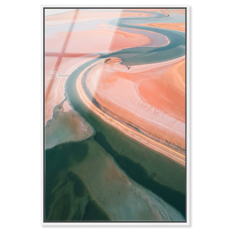 Peach Sand Print by Oliver Gal, 11"H x 16"W, White Floater Frame