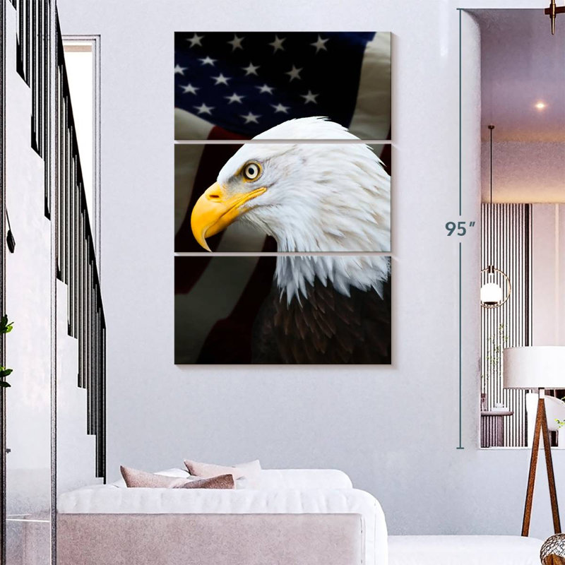 Aigle à tête blanche patriotique Brampt, H 32 po x l 20 po