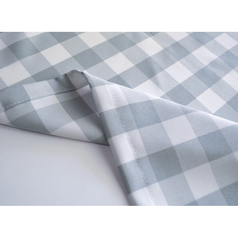 Rashara Plaid Tailored 56" Window Valance, Gray/White, 56" W x 14" L
