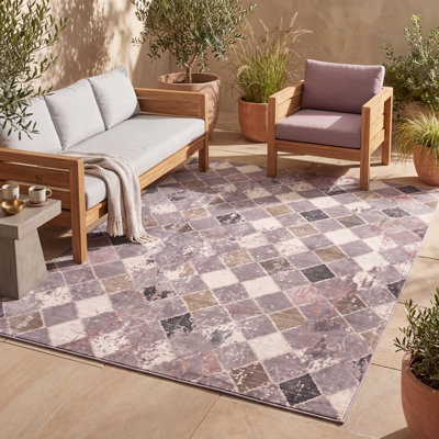 Tapis Gazebo moderne à motif mosaïque mouchetée abstraite grise, ivoire, beige, rose, antidérapant, à poils courts, adapté aux animaux domestiques, pour salon, chambre, salle à manger, entrée, couloir, bureau, taupe, cuisine, facile à nettoyer, imprimé, ultra doux, à bords ourlés et lavable.