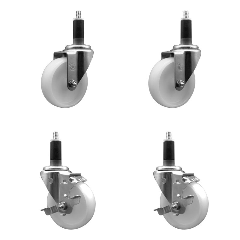 Ensemble de roulettes extensibles pivotantes en nylon 4 pouces 4 pouces SCC