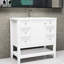 Meuble-lavabo blanc 36 po avec lavabo, une armoire et trois tiroirs