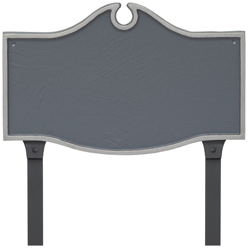 Plaque d’adresse murale sur 1 ligne colonial, Gris / Argent