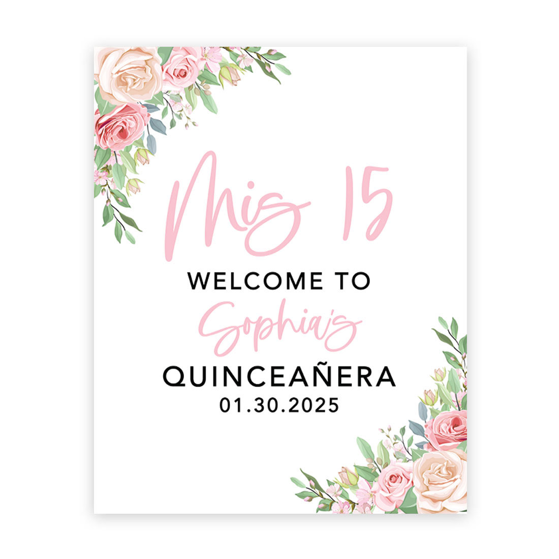 Quince Tree Sign Koyal Wholesale Large Custom Quinceañera Welcome Sign, Pink & Cream ...