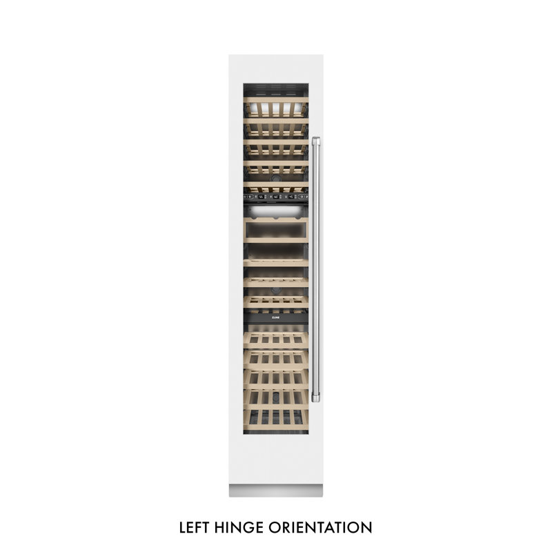 ZLINE 18 in. 9.0 cu. ft. DuraSnow Steel Triple Zone 68 Bottle Left Hinge Column Wine Cooler, Right Handed, White Matte