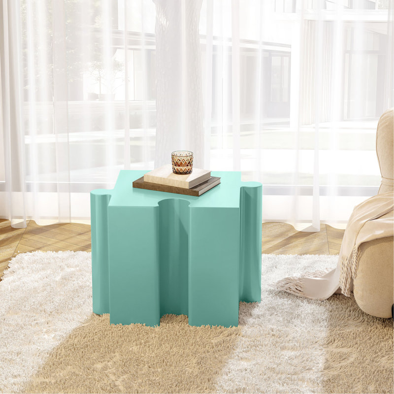 3-Piece Artistic Puzzle Table Set/Modular MGO Side Tables With Interlocking Design (2 Convex & 1 Concave)/ 200Lb Capacity For Indoor & Outdoor