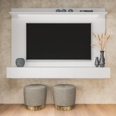 Cajan Floating Entertainment Center, Floating TV Stand, Wall Mounted Entertainment Center for 70" TV