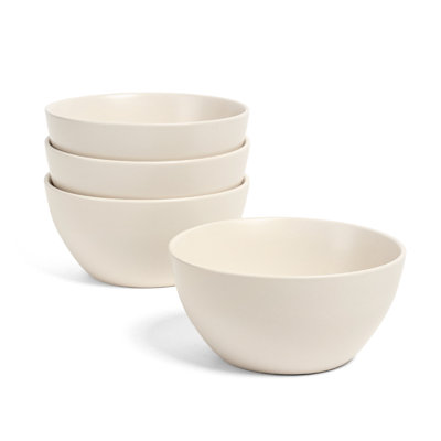 over&back Coupe Semi Hand-Finished Stoneware Cereal Bowls