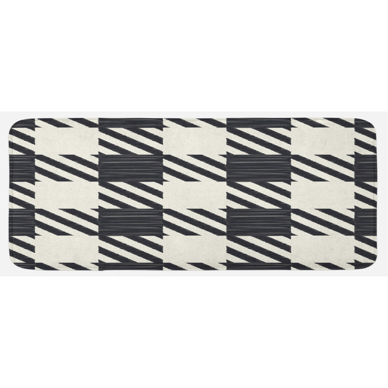 Tapis de cuisine noir et blanc Diagonal