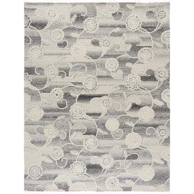 Metro Hand Tufted Wool;Cotton Damask Indoor Rug