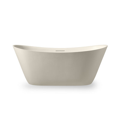 67" x 30" Freestanding Soaking Bathtub Gel Coat Bathtub with Rock Texture